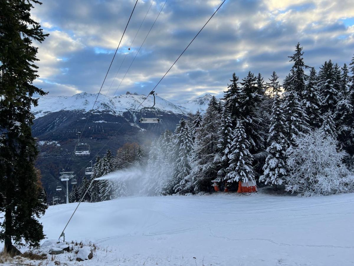 Cosy Studio For 5 Near Ski Lift, Les Gentianes 莱斯克伦斯 外观 照片